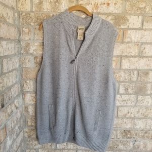 Scandia Woods Speckled Gray Golf Sports Sweater Vest (Mens Large) Knit Zip-up